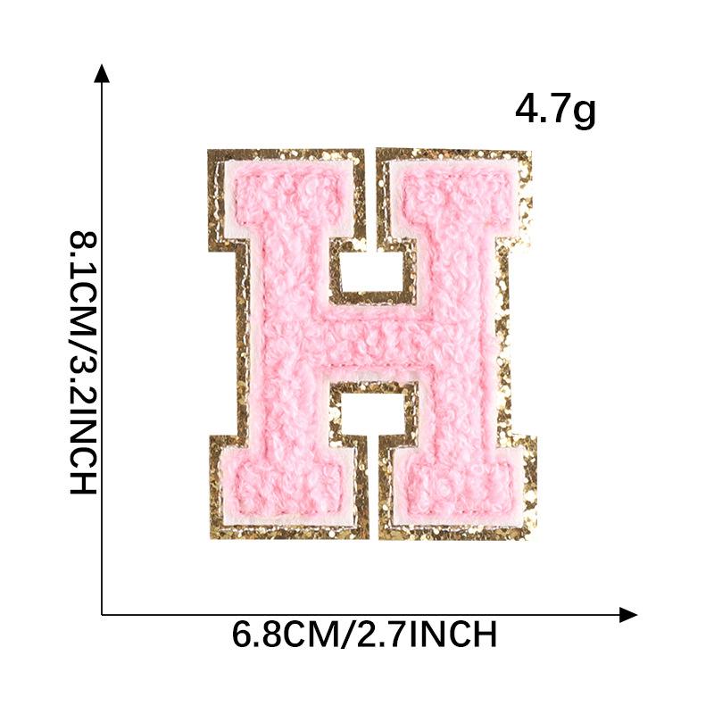 Вышивка Этикетка Полотенце Вышивка Цветная Английская Буква Нашивка Аксессуары для Одежды Золотая Кромка Наклейка Вышивка Шениль Вышивка Тканевая Наклейка