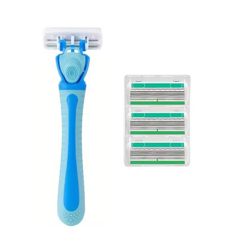 6-слойный женский нож для удаления волос, съемное и сменное лезвие для соскабливания волос, подходит для удаления волос на теле у женщин