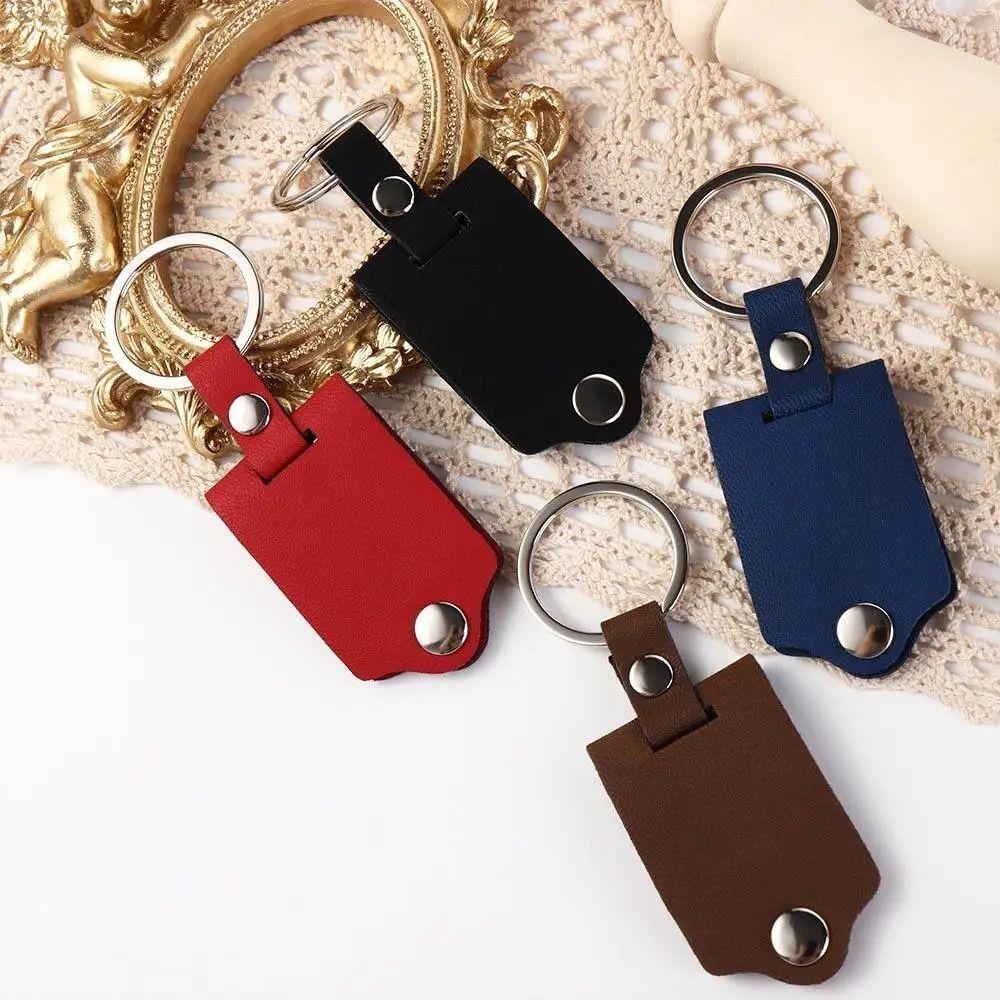 PU Leather Photo Frame Metal Metal Key Chains Fashion Photo Keyring Gift