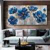 Плакат на холсте, абстрактная картина с синими цветами, настенное искусство на холсте, настенная живопись для подарка, спальни, декора стен, украшения дома и общежития