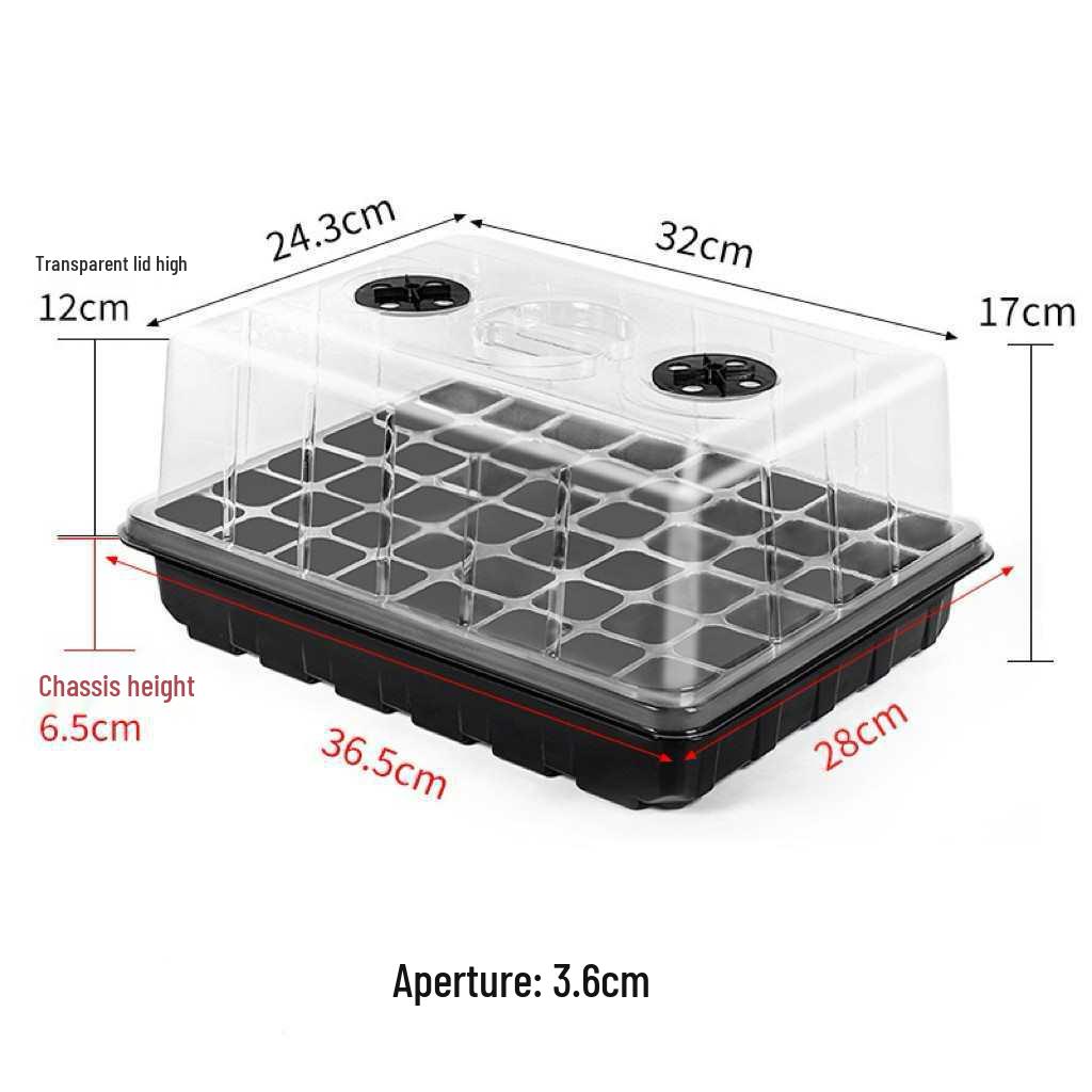 Thickened 6/12-Hole Seedling Tray with Rotating Switch & Transparent Lid for Heat and Moisture Retention