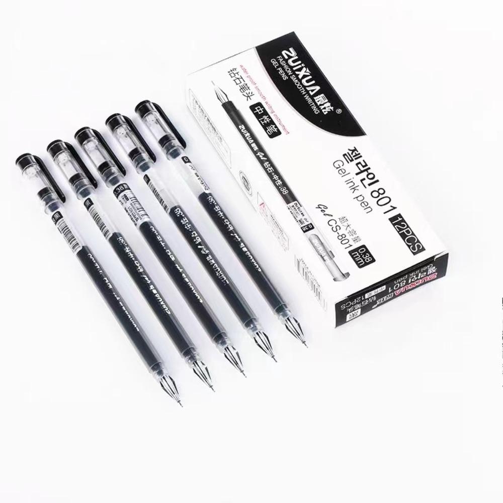 0.38mm Handle Marker Pens Black Blue Red Refill School Office Supplies Student Ultra Fine Gelpen