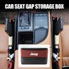 AIY5   PU Leather Car Seat Gap Organizer Storage Box armrest Slit Wallet Key Phone Holder For JEEP Renegade Grand Cherokee Wrangler JK