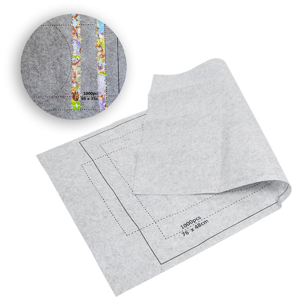 Jigsaw Puzzles Mat Playmat Roll Jigsaw Storage Felt Mat Puzzles BlanketGray