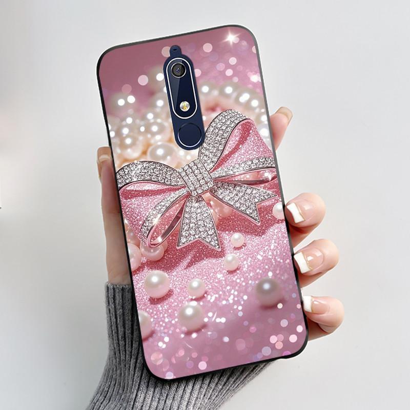 Милый Чехол Для Nokia 5.1/Nokia 5.1 Plus/Nokia X5/Nokia 5 Funda Чехол с Рисунком Защитная Крышка Мягкий Силикон Мультяшный Черный Корпус