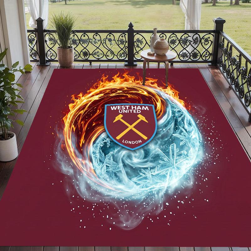 Soft Floor Carpet West Ham United Football Pattern Area Rug Decorative Mat For Home Room Decoration