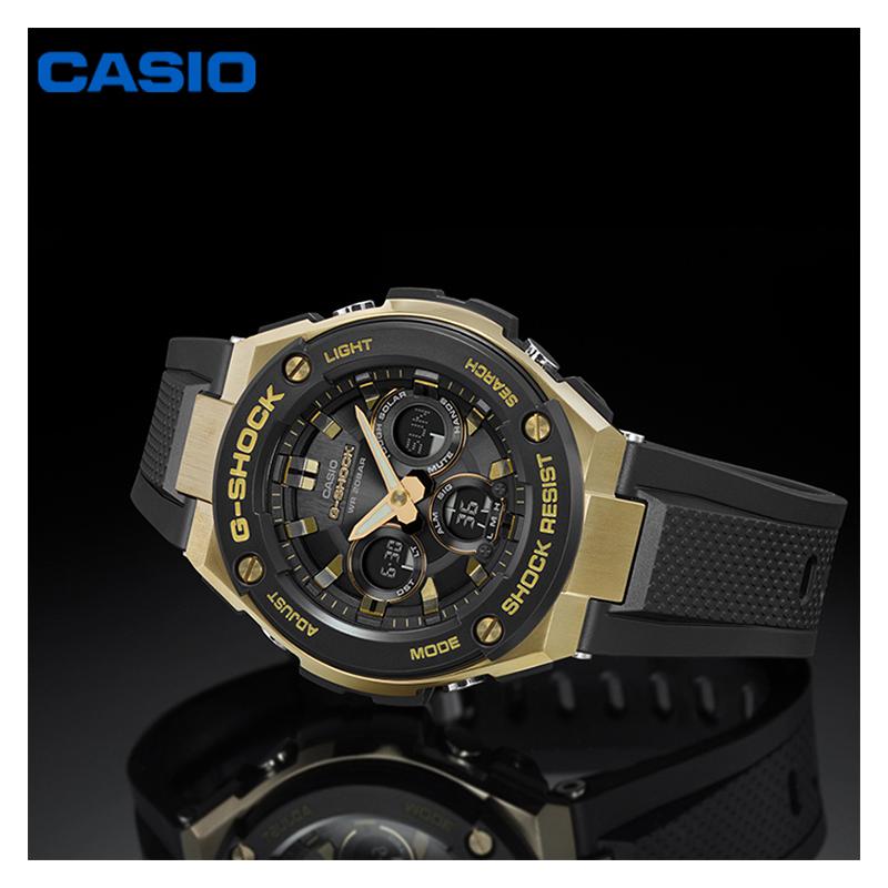 Casio Серия G-STEEL-S Дисковый Двойной Дисплей Городской Модный Ударопрочный Водонепроницаемый На Солнечной Батарее Спортивный Кварцевый Механизм Ремешок из Смолы Японский и GST-S300G-1A9