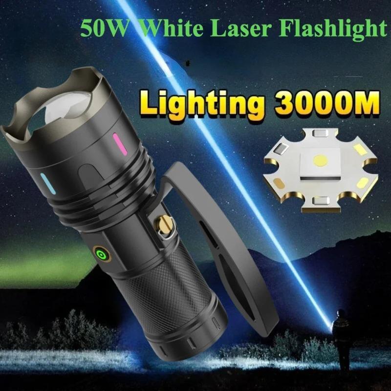 20000LM High Power LED Flashlight Built-in Battery Aluminum Alloy Camping Night Fishing Torch Power Bank Zoomable Hand Lantern