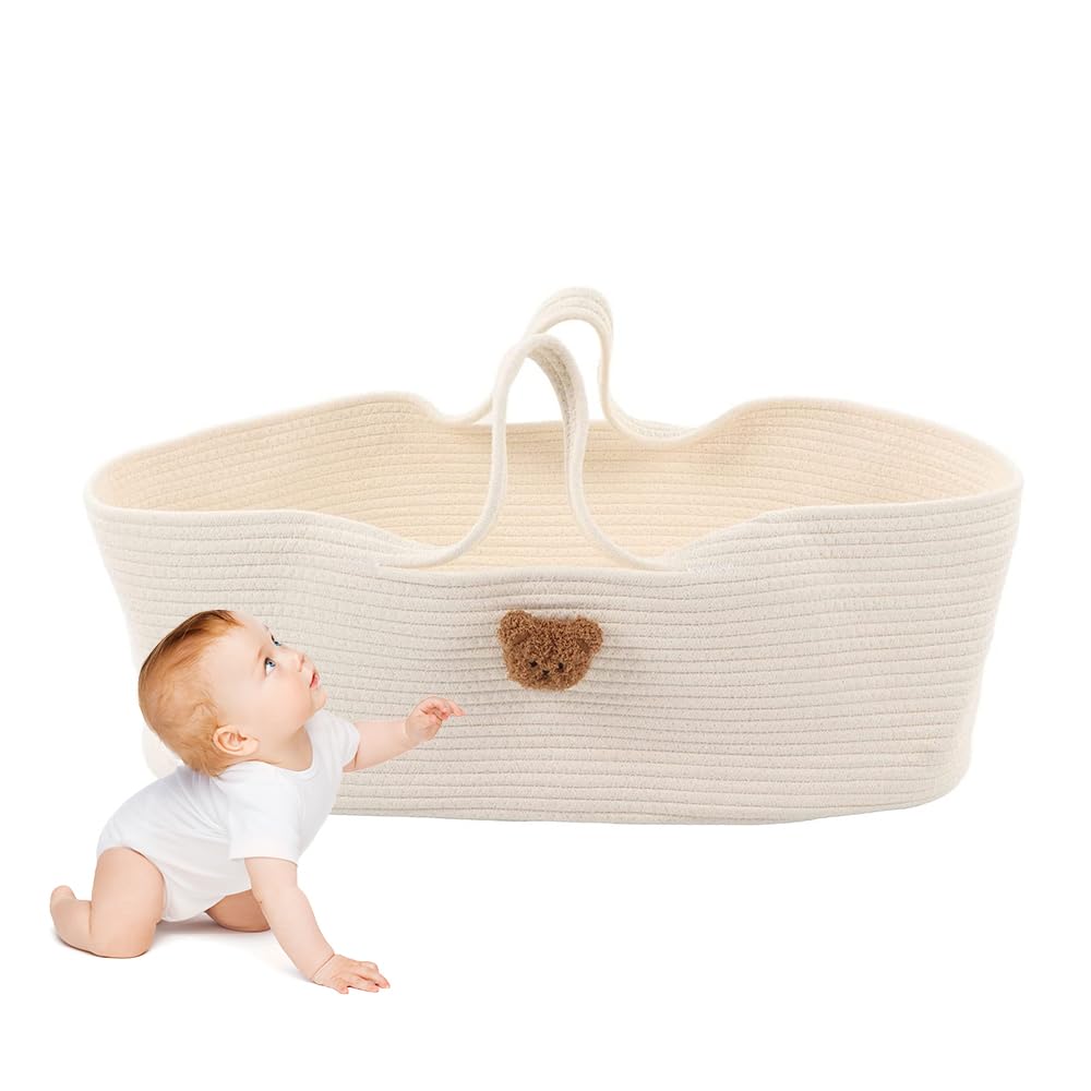 Детская корзина для рук для смены подгузников, подарочная корзина для медведя на празднование рождения ребенка, 100% хлопок, люлька, кроватка, для новорожденных, коврик, ветрозащитный, прочный, (Коричневая Голова)
