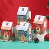 4pcs Christmas House Shape Candy Gift Box with Tag Merry Christmas Decorations For Home Xmas Tree Ornament Navidad 2024 New Year