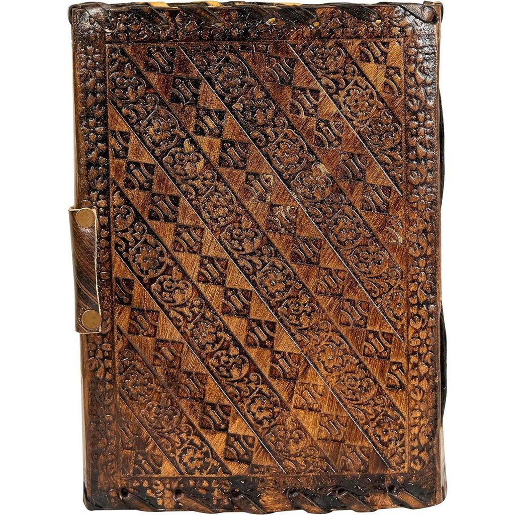 Кожаный журнал с застежкой Журнал с драгоценными камнями Блокнот для письма Пустой блокнот Блокнот ручной работы Чакра Журнал Дневник