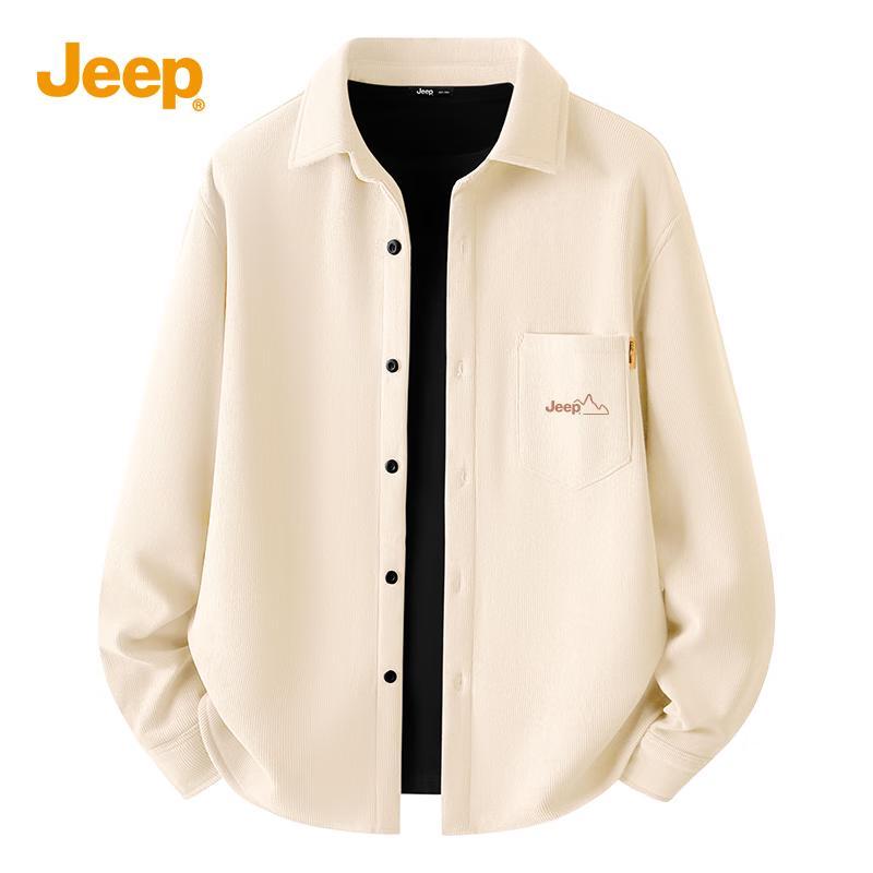 Jeep Мужская вельветовая рубашка на флисовой подкладке