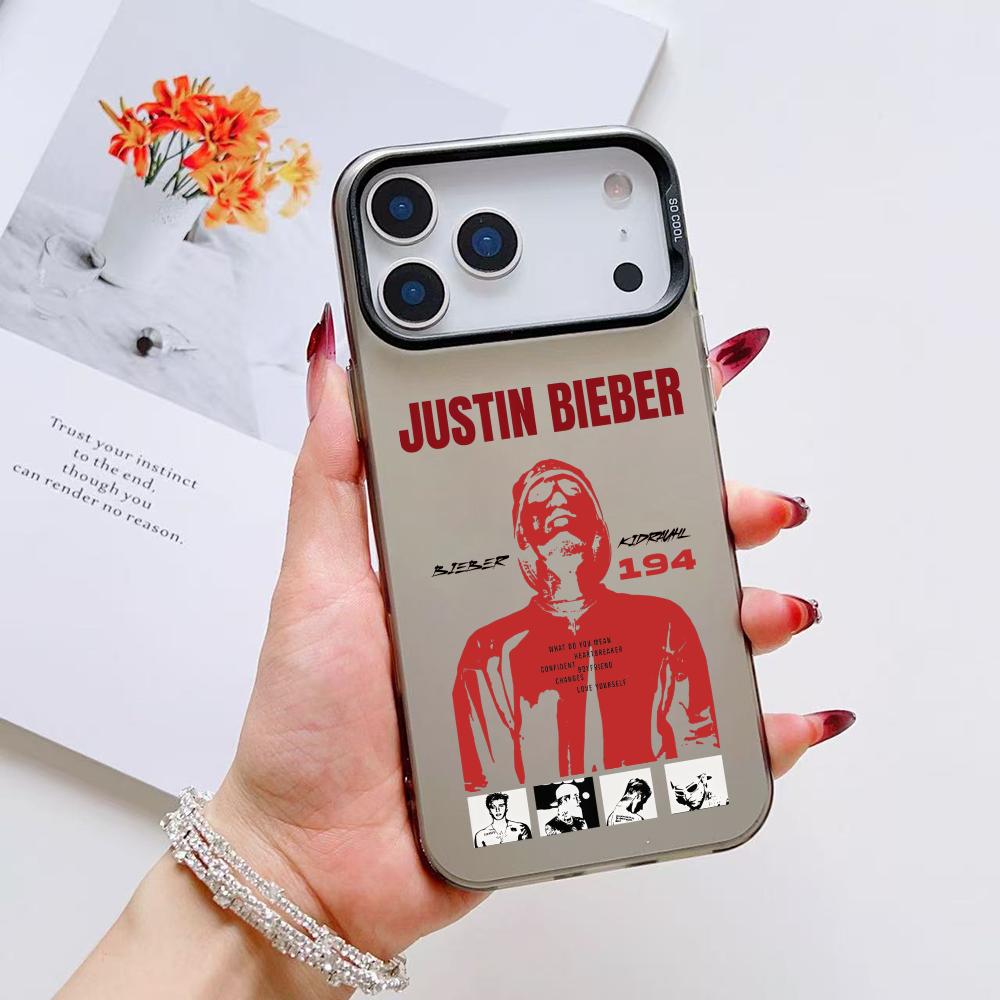 Чехол для телефона певца J-Justin B-Bieber для iPhone 17 16 15 14 13 12 11 Pro Max Air Матовый Лазерный Аврора Ударопрочный Funda