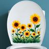 Plants Flowers Sunflowers Butterflies Wall Stickers Toilet Sticker Bathroom Toilet Cover Refrigerator Sticker Wc Decoration