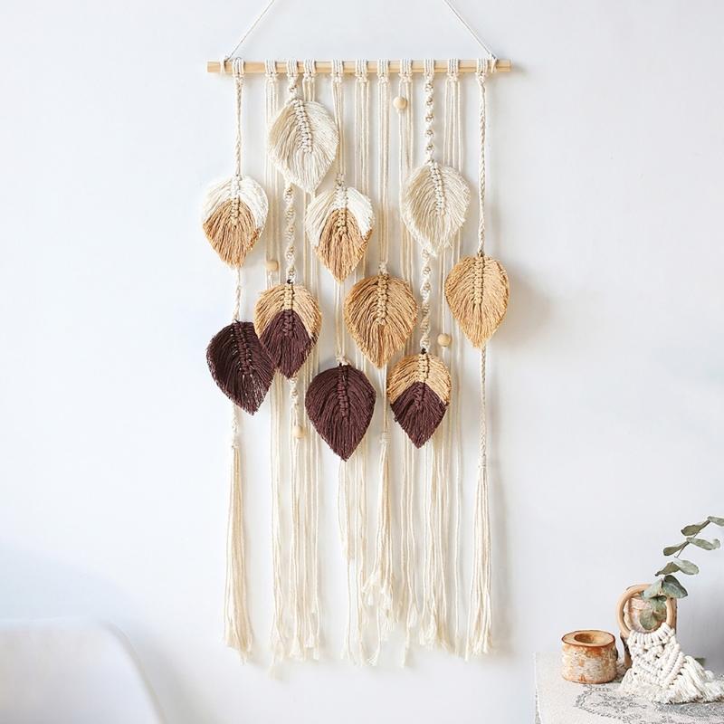 Unique Handmade Bohemian Decoration Leaf Wall Hanging Tapestry Create Simple and Charm Atmospheres In Your Home Pendant