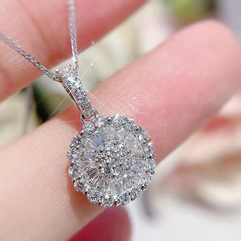 Aesthetic Women Necklace with Brilliant Cubic Zirconia Luxury Quality Wedding Necklaces Fancy Love Gift Fashion Jewelry