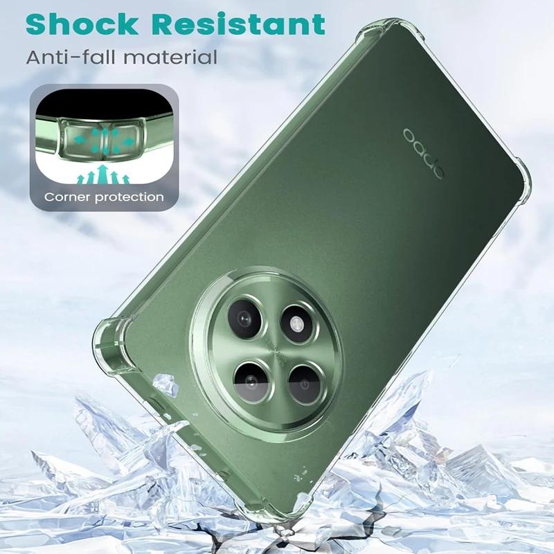 Четырехугольный противоударный чехол TPU для OPPO Reno 12F 12FS 5G Reno12 F FS Защитный чехол Прозрачный чехол Fundas Coque