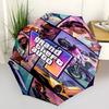 Автоматический зонт с принтом Grand Theft Auto, 8 спиц, железный каркас, пластиковая ручка, подходит для путешествий на открытом воздухе и на каждый день, идеальный подарок