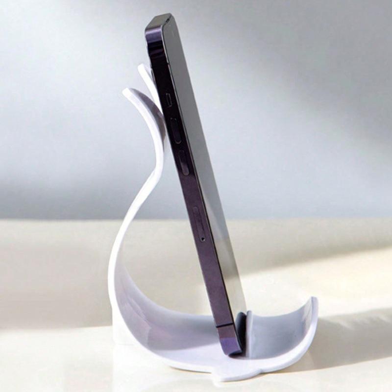 White Whale Desktop Phone Holder - Office Desk Ornament for Lazy Viewing