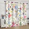 2 Pcs Leaves And Flowers Print Curtains,Suitable For Bedroom,Living Room Kitchen Decoration,Home Decoration,Window Decoration