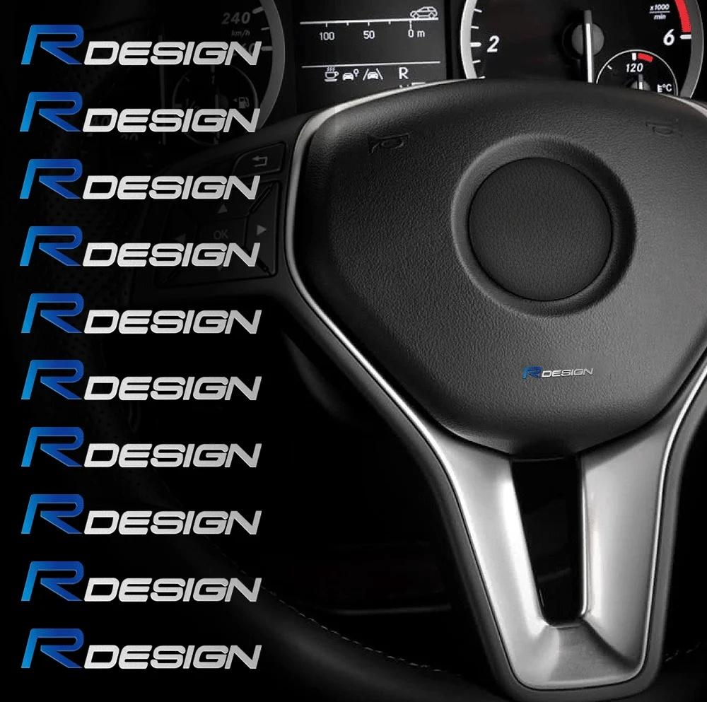 bscqy5 5Pcs 3D Metal R DESIGN Car Interior Sticker For Volvo Octavia 3 Fabia Kodiaq Kamiq RS Rapid Yeti Steering Wheel Decor Accessory