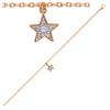 [C6335] - Golden White 'Pretty Star' Anklet - 25 Cm 9x9 Mm