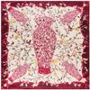 Fashion Vase & Olive Branch Scarf Women 2024 New Scarfs For Ladies Luxury Brand Hijab Silk Satin Shawl Scarfs Print Head Scarves