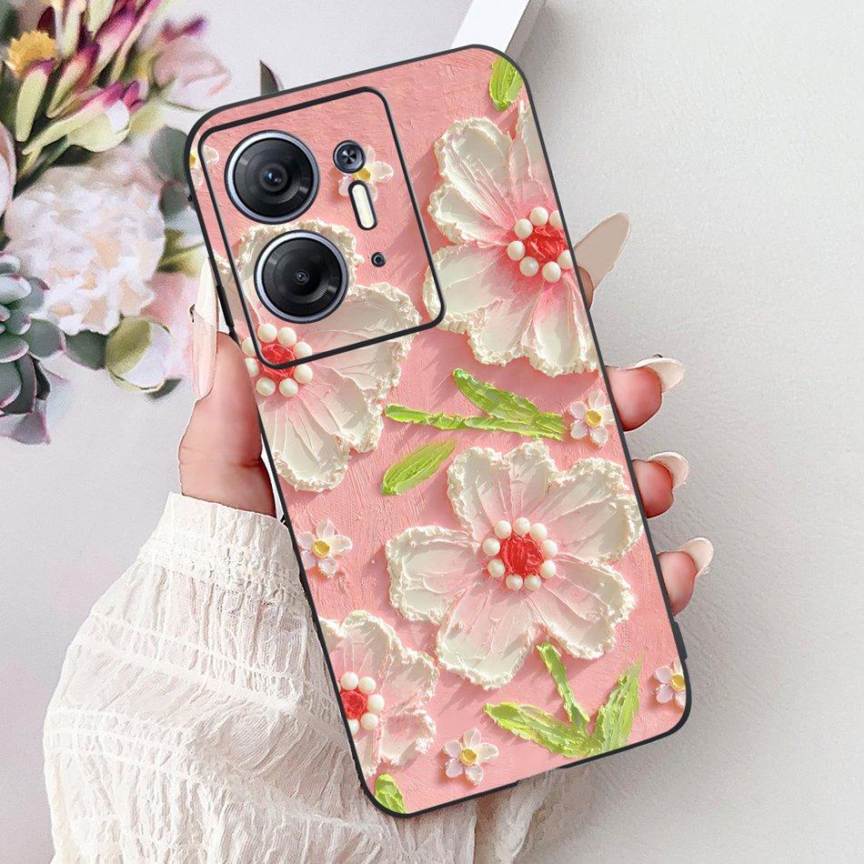 For Infinix Hot 30 5G Elegant Butterfly Cat Printed Phone Case For Infinix Hot30 5G X6832 Black Silicone Soft TPU Cases Bumpers