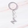 Fashion Charms 26 English Letters A-Z Alphabet Keychain Crystal Rhinestones Alloy Key Rings Gift for Handbag Jewelry DIY