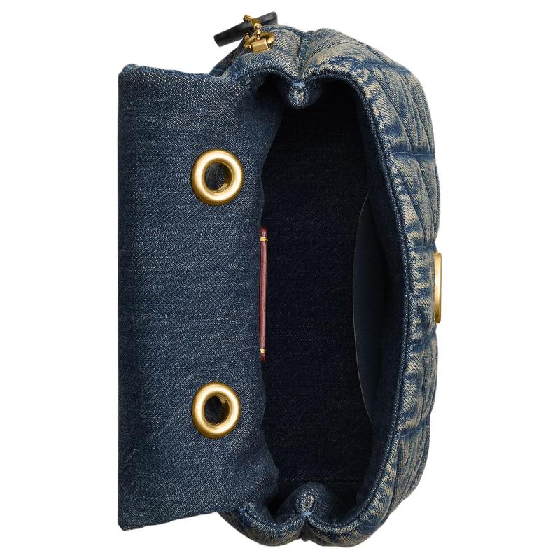 COACH Tabby 19 quilted diamond fabric shoulder tote small women's dark indigo