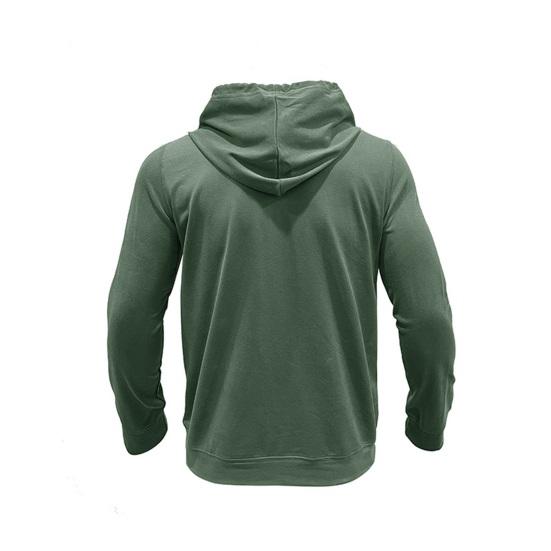 Fall Spring Men Top Drawstring Chest Pockets Buttoned Hooded Long Sleeves Pure Color Elastic