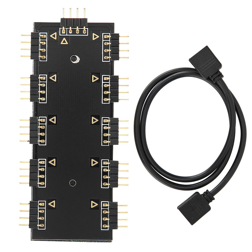 Контроллер концентратора RGB 1‑10 Контроллер концентратора RGB Корпус ПК Вентиляторный концентратор Охлаждение ЦП HUB1‑10 12 В ARUA концентратор