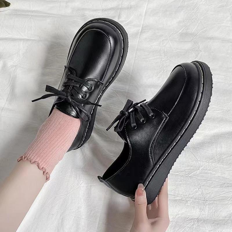 Туфли-оксфорды JK униформы студенческие на плоской подошве с круглым носком маленькие кожаные туфли женские новые в британском колледжском стиле японские туфли с большим носком одинарные