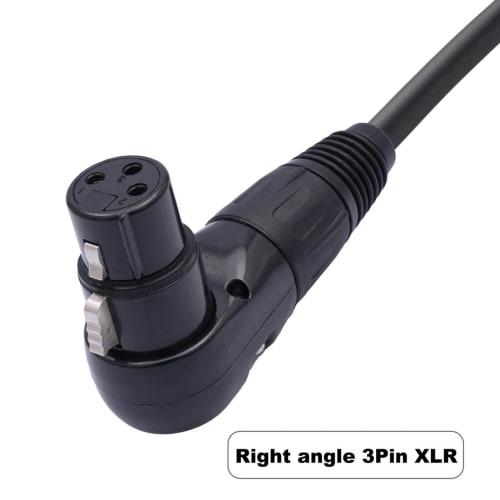 Ongwan XLR Microphone Extension Cable Adapter, Right Angle XLR To Straight XLR Cable, PVC (1 Meter/3.3 Feet)