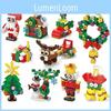 Набор для сборки рождественской серии «Олени Санта-Клауса» из АБС-пластиковых блоков для детей и для самостоятельного развлечения