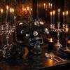 Жуткая фигурка черепа, Черно-красная роза, Жуткие глазные яблоки, Скелет, Хэллоуин, Центральный элемент для стола, Столешницы, Письменного стола, Камина, Полки, Готический декор для дома