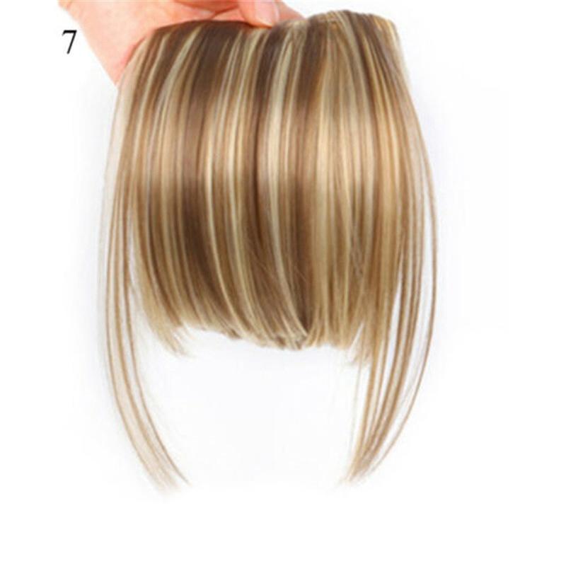 Цельный НАСТОЯЩИЙ натуральный зажим для наращивания волос с бахромой и челкой, толщиной как человек