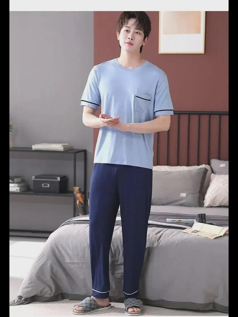 Мужские повседневные пижамные брюки из модала – свободные, тонкие домашние брюки для ношения в помещении и на улице