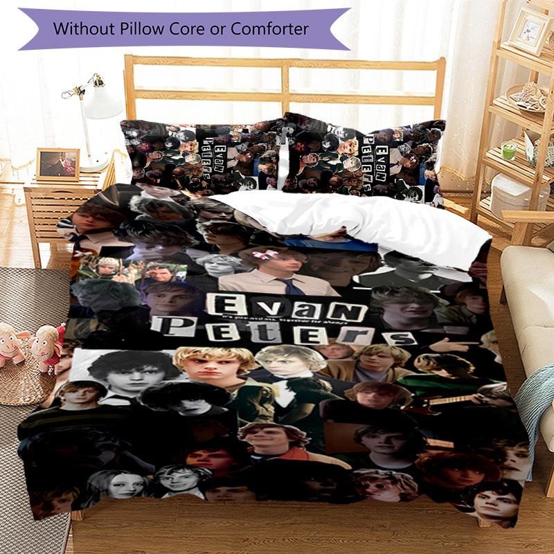 3pcs Evan Peters3 pattern bedding set duvet cover set includes duvet cover &pillowcases, perfect all season bedroom decoration & gift