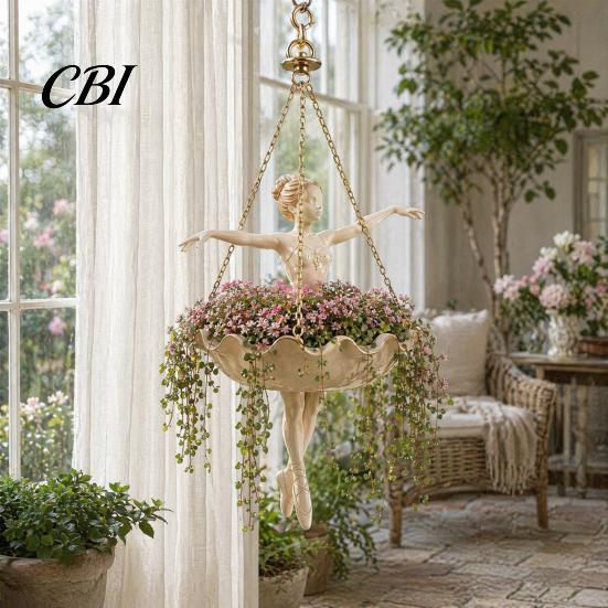 Decorative Wall Plant Holder Ballet Dancer Hanging Planter, Flower Pot for Indoor Outdoor Garden, Cute Planter Succulents Spider Plant, Whimsical