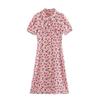 Winter 2024 Women's European & American Style Slimming Short Sleeve French Print Dress