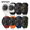SANDA 3384 Новые мужские кварцевые часы Спортивные светодиодные цифровые часы мужские в стиле G Наручные часы мужские для улицы водонепроницаемые с двойным дисплеем