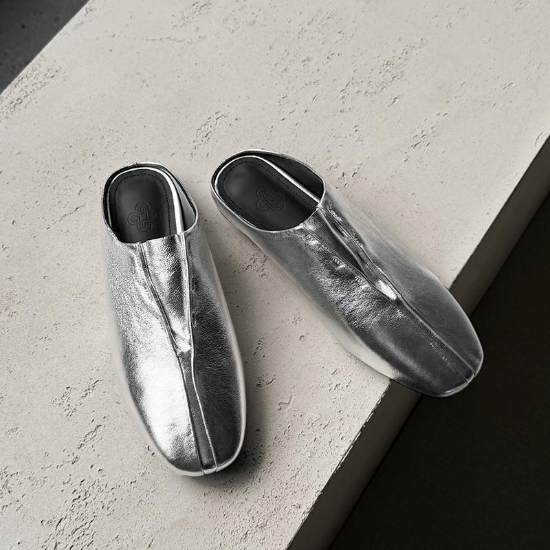 Мода 2025 Новая Мода Туфли-балетки с квадратным носком Женские Весна Лето Офис Леди Вечеринка Обувь из натуральной кожи Женские Шлепанцы Мюли