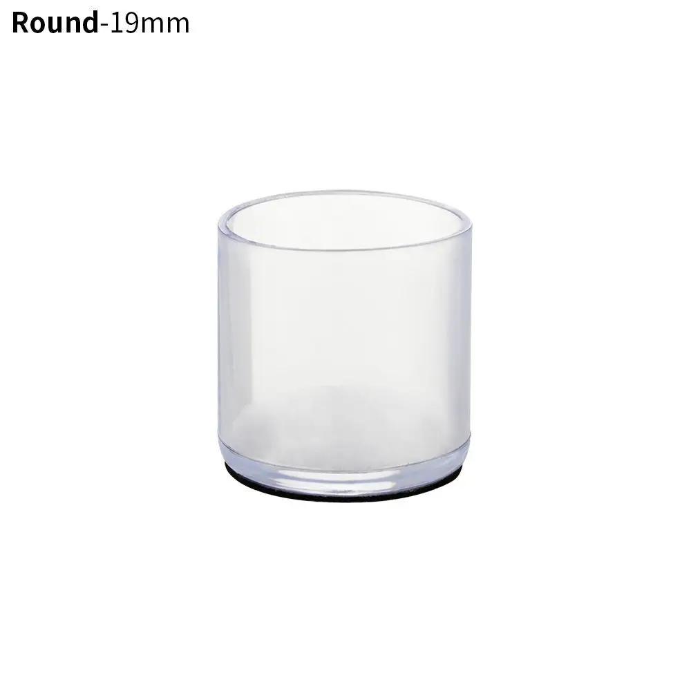 16Pcs 16/19/25/30mm Chair Leg Cap Rubber Feet-Protector Pads Non-slip Transparent Table Covers Furniture Leveling Feet Decor