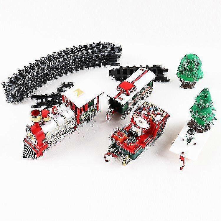 Electric Christmas Train - Sound And Light - Train Christmas Decoration With Animated Wagon And Santa Claus Tree Rails - PR