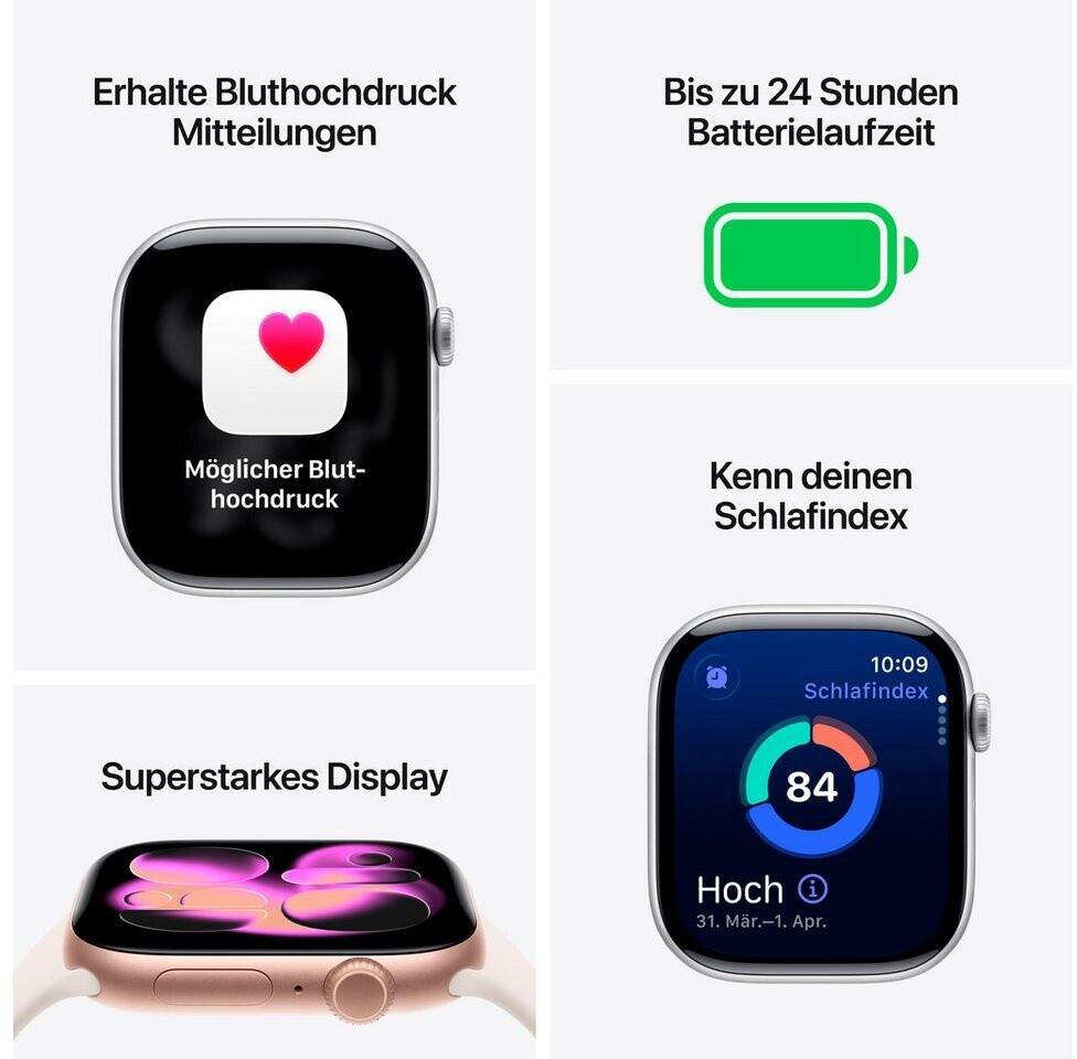 Apple Часы Серия 11 GPS 46 мм Алюминий Розовое золото Спортивный ремешок Светло-розовый S/M