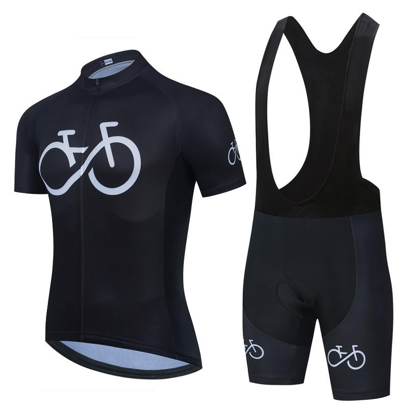 Mens Breathable Cycling Jersey Bib Shorts Set Short Sleeve Riding Outfit Road Bike MTB