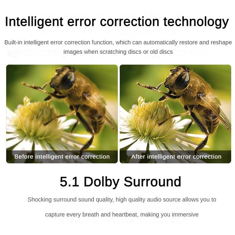 1080P Бытовой CD-плеер HD Защита глаз Интеллектуальная коррекция ошибок EVD Студенческий Новый DVD-плеер 223*193*45мм