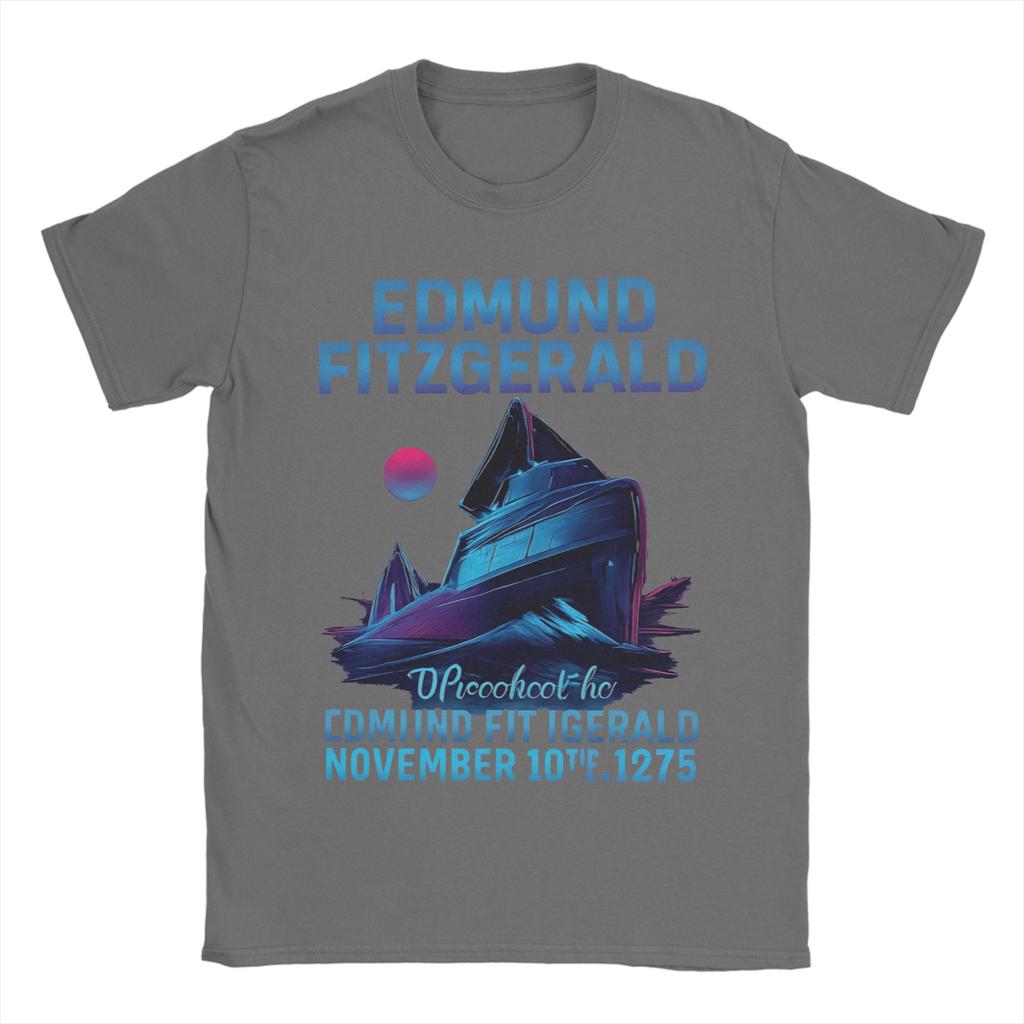 Edmund Fitzgerald T Shirt Summer Great Ship Cotton T-Shirts For Male Trending Loose Tee Shirt Short Sleeves Streetwear Tops