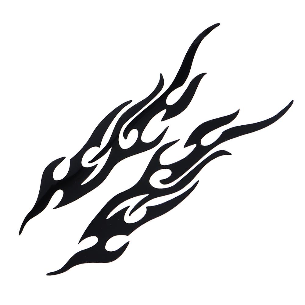 Black PET Fire Totems Creative Funny Stereoscopic Car Scratch Rearview Mirror Sticker Accessories